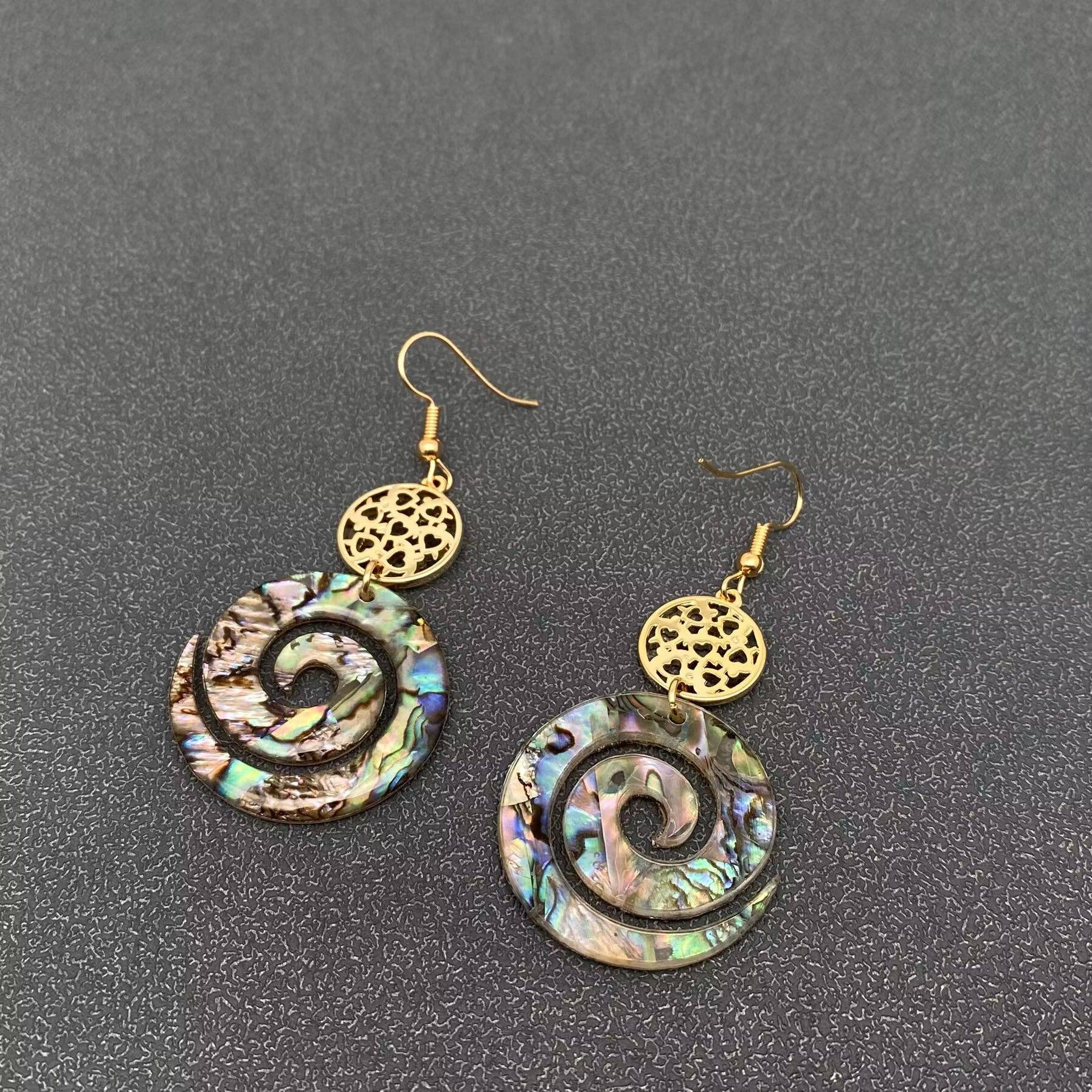 Mio Queena - Wholesale Dangle Earrings - Vortex Abalone Dangle Earrings2