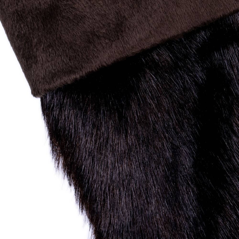 Brown Vickerman 20"x8" Cocoa Mink Faux Fur Stocking for wholesale on Faire2
