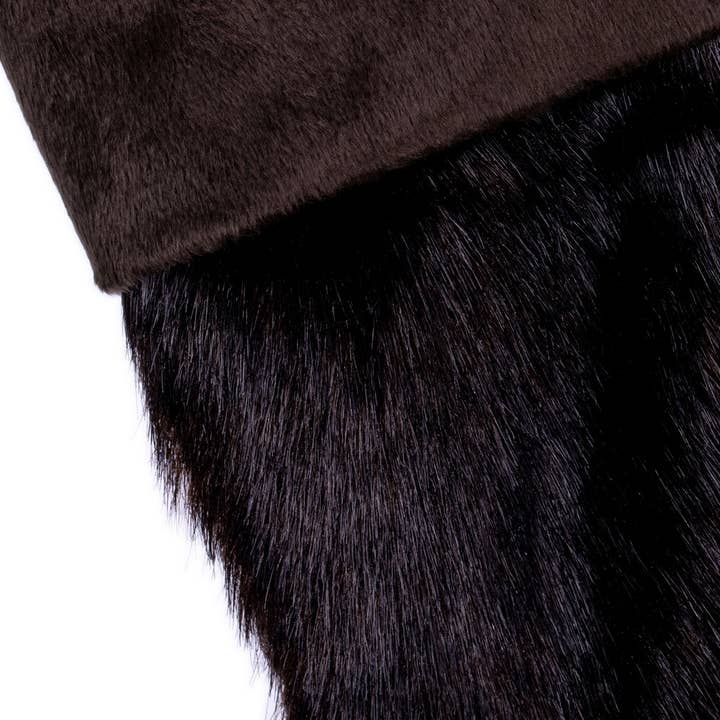 Brown Vickerman 20"x8" Cocoa Mink Faux Fur Stocking for wholesale on Faire2
