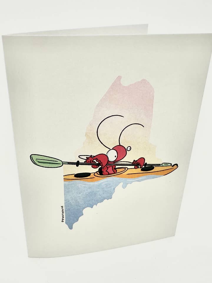 Maine Lobster Kayaking Cards for wholesale by FortHouse Studios