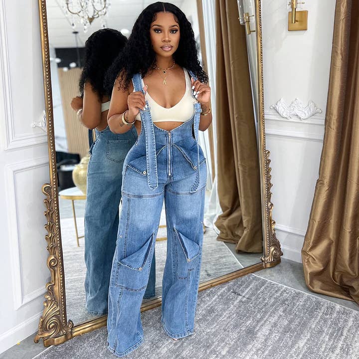 Jeans-Latzhose, lässiger Sommer-Overall für Damen für den Großhandel von DREAM VERA APPAREL