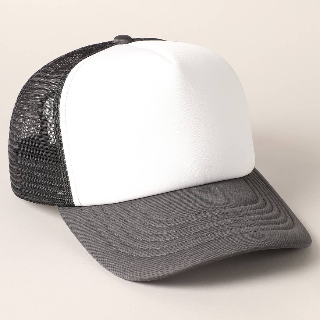 Fashion City - Wholesale Trucker Hat - Unisex - White Foam Front Colored Mesh Back Trucker Hat20