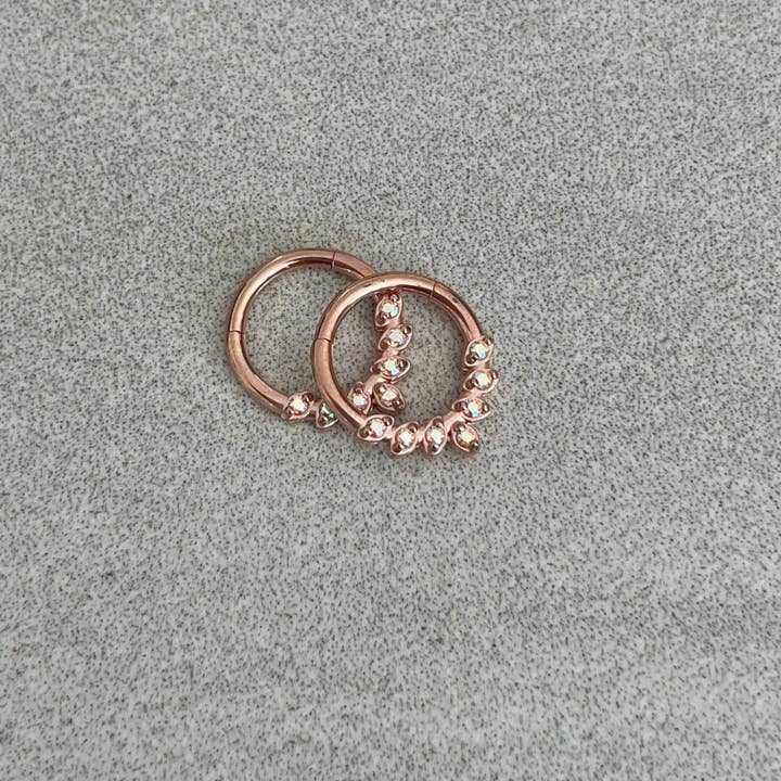 Elara Body Jewelry - Wholesale Nose Ring - Rose Gold Septum Piercing (16G | 8mm | Surgical Steel | Rose Gold, Gold, Black or Silver)4