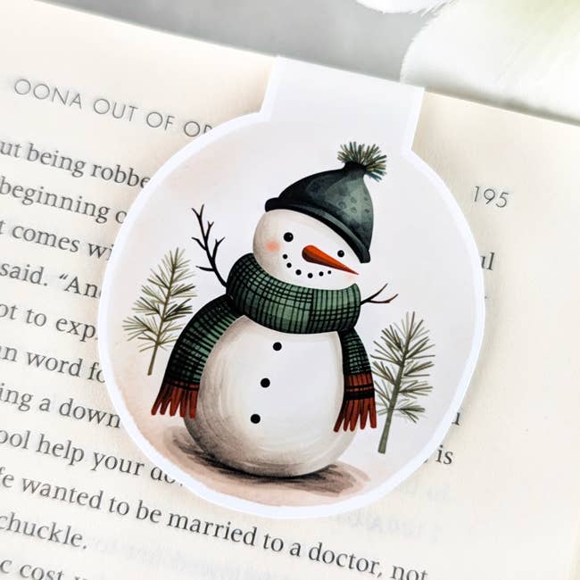 Magnetic Bookmark - Snowman bookmark - Winter bookmark for wholesale by Aphrodite Bookclub