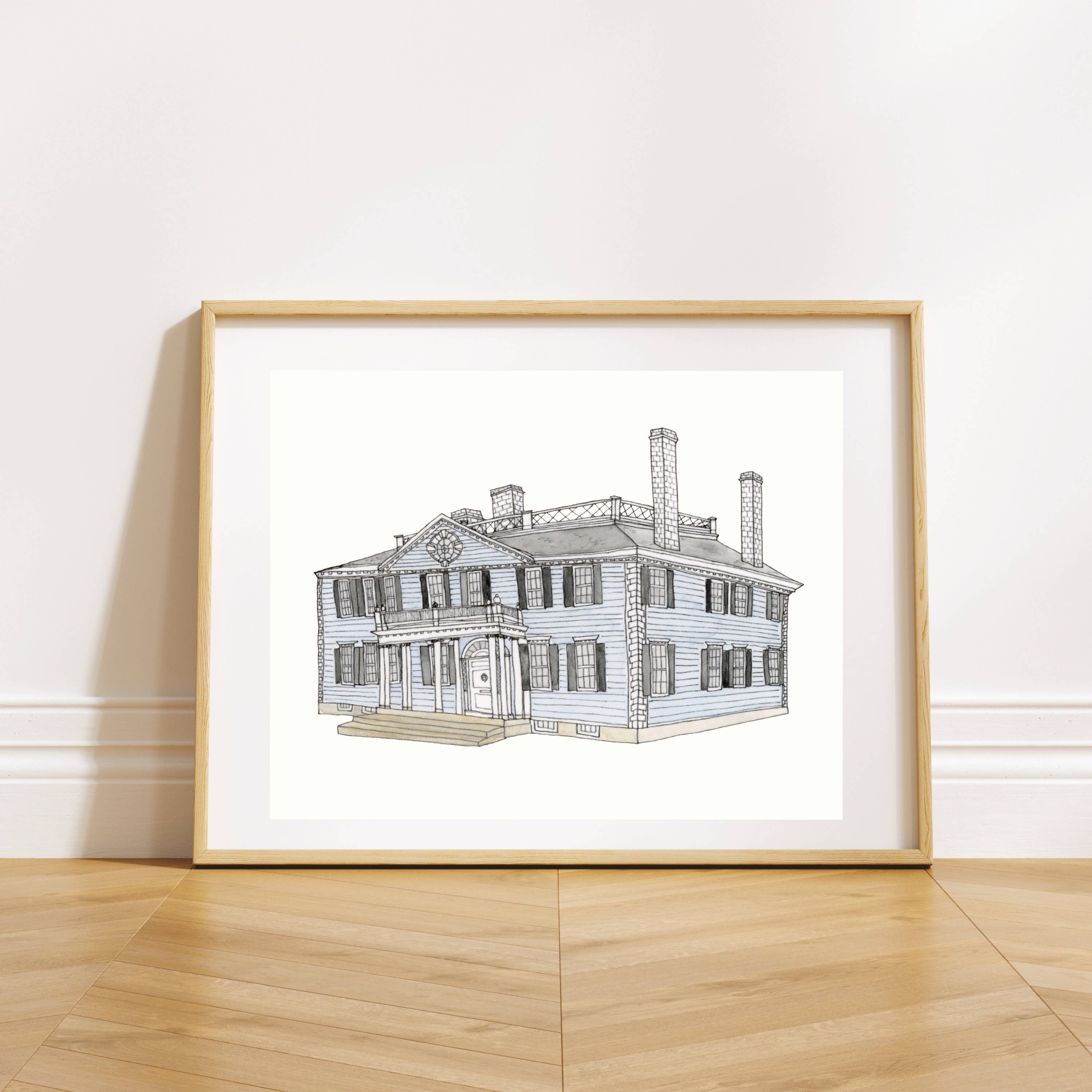 Sarah Wormann Art - Wholesale Art Print - Salisbury Mansion, Worcester - Art Print - Watercolor
