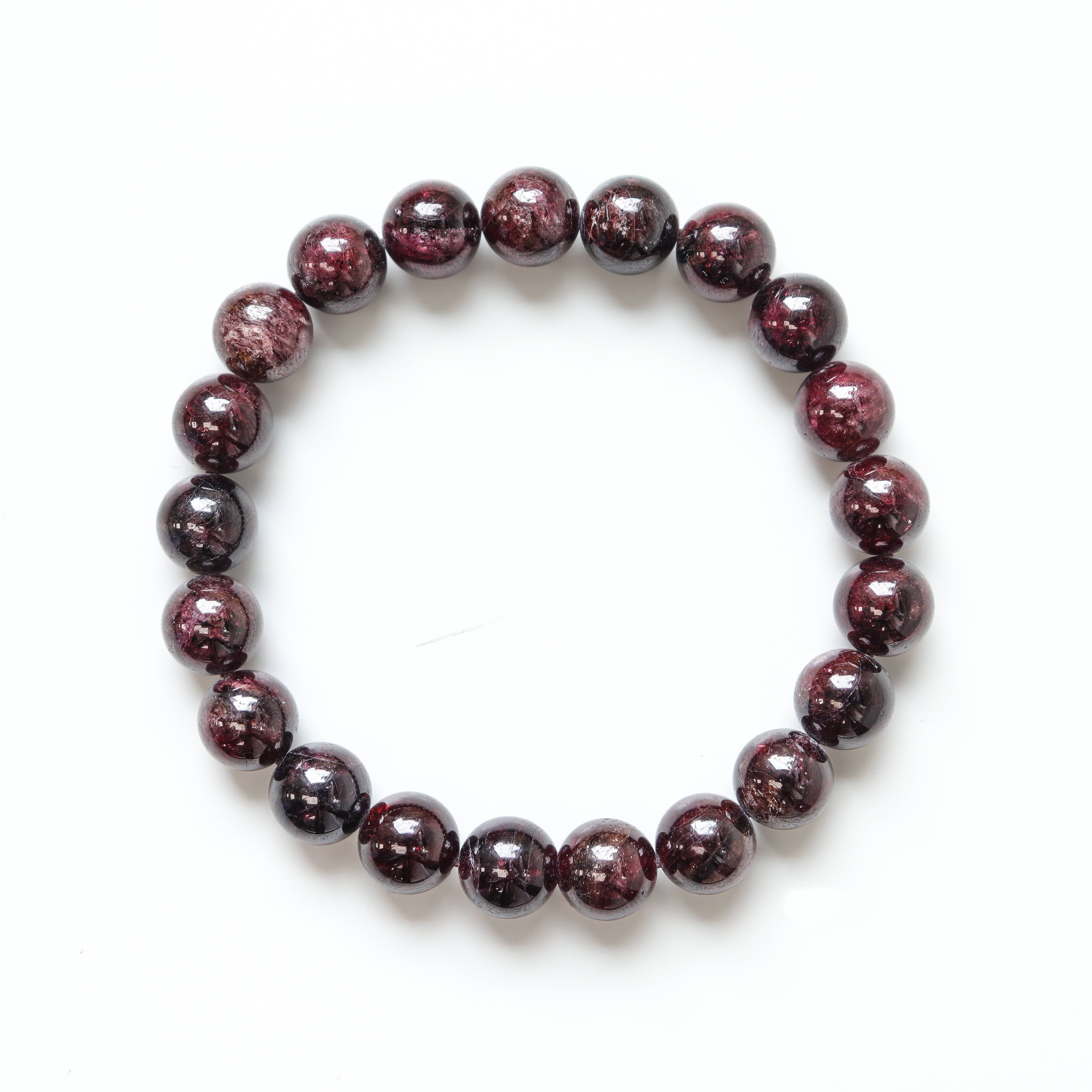 Natures Artifacts Inc - Wholesale Beaded Bracelet - Garnet Round Beaded Bracelet 1