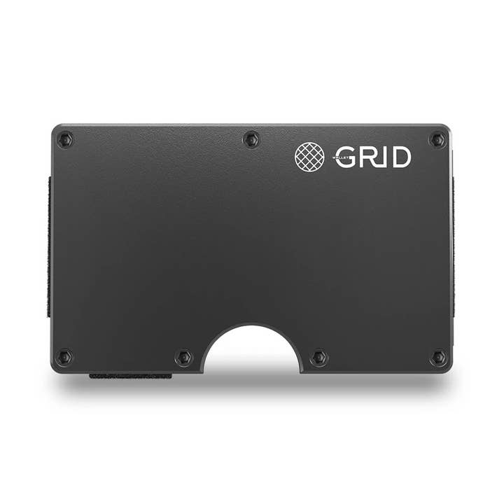 Grid Wallet // Gunmetal Aluminum for wholesale on Faire0