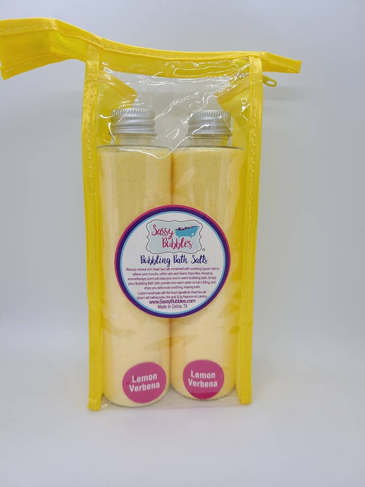 Sassy Bubbles Borrelende badzout, citroenverbena, 2 stuks voor wholesale door Sassy Bubbles