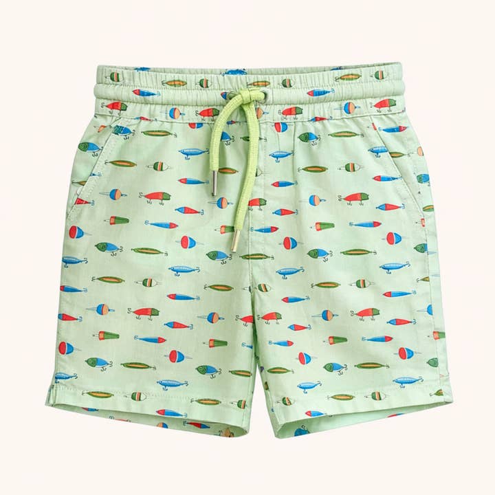 Boys' Drawstring Shorts in Fishing for wholesale by Nella June