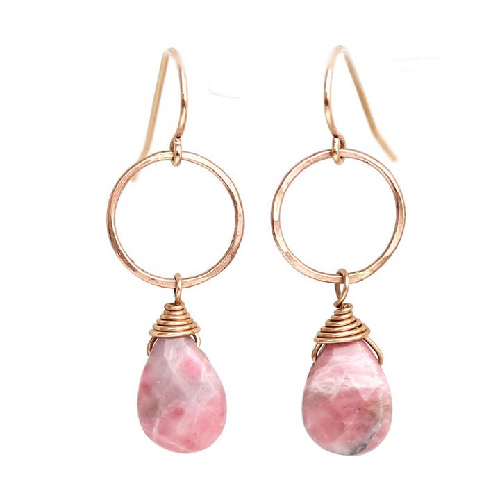 Talisman Earrings Rhodochrosite for wholesale by Alana Douvros Jewellery