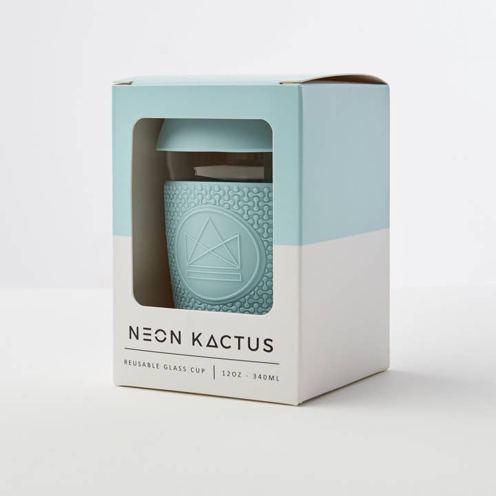 Neon Kactus – Chávena de chá por atacado – Copo de café de vidro - Sea Breeze 12 oz