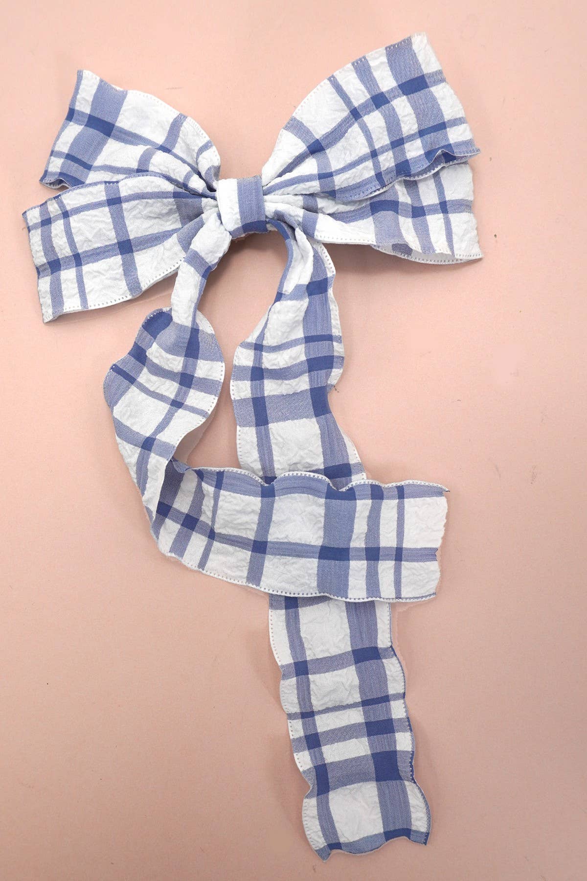JOSSLYN by wall to wall - Wholesale Hair Bow - Women's - PRETTY TEXTURED CHECKER BOW RIBBON HAIR CLIPS | 40H9250