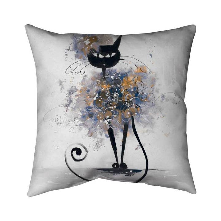 Giallo Gatto nero cartone animato | Cuscino interno 20 «x 20" in vendita all'ingrosso su Faire
