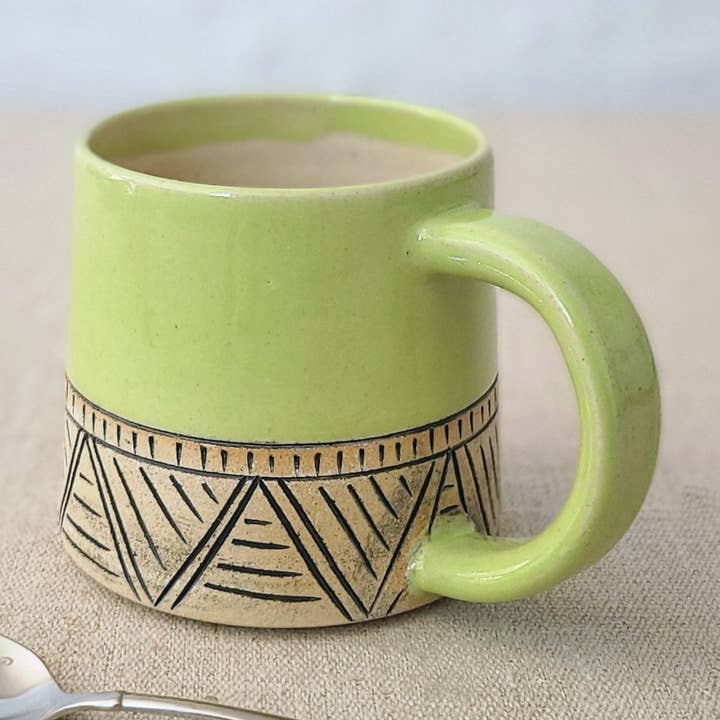 Spring Green Classic Carved Standard Mug for wholesale by Katie L Thompson Designs