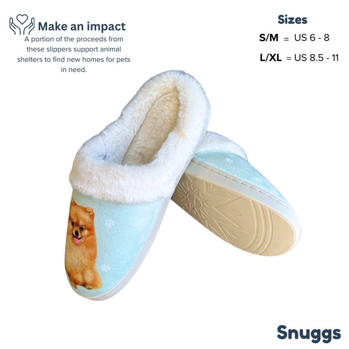 E&S Pets - Wholesale Slippers - Unisex - Pomeranian Snuggs Slipper - Comfy - Pet lovers