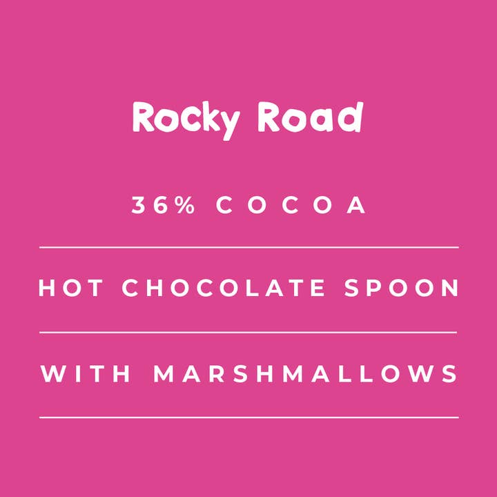 GNAW Chocolate - Vente Cuillère à chocolat chaud - Rocky Road - Cuillère à chocolat chaud avec guimauves1