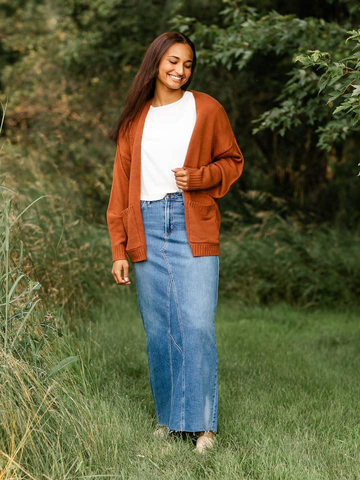 Inherit Clothing Company - Wholesale Skirt - Women's - Lee A-Line Raw Hem Maxi Skirt