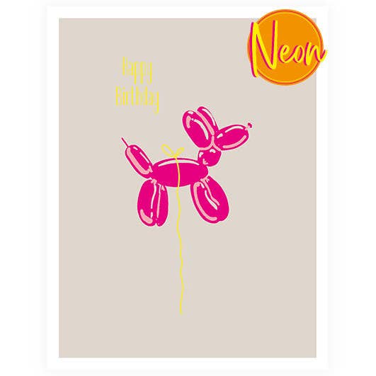 Balloon Dog | AuriCard | Neon Postcard for wholesale by Hey!Cards GmbH & Co. KG
