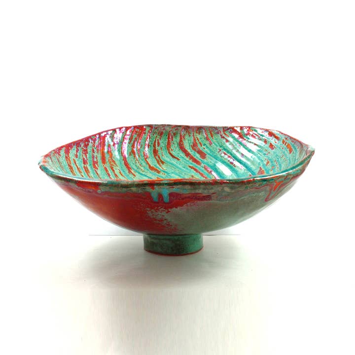 Blue shell bowl for wholesale by Ceramiche Lega