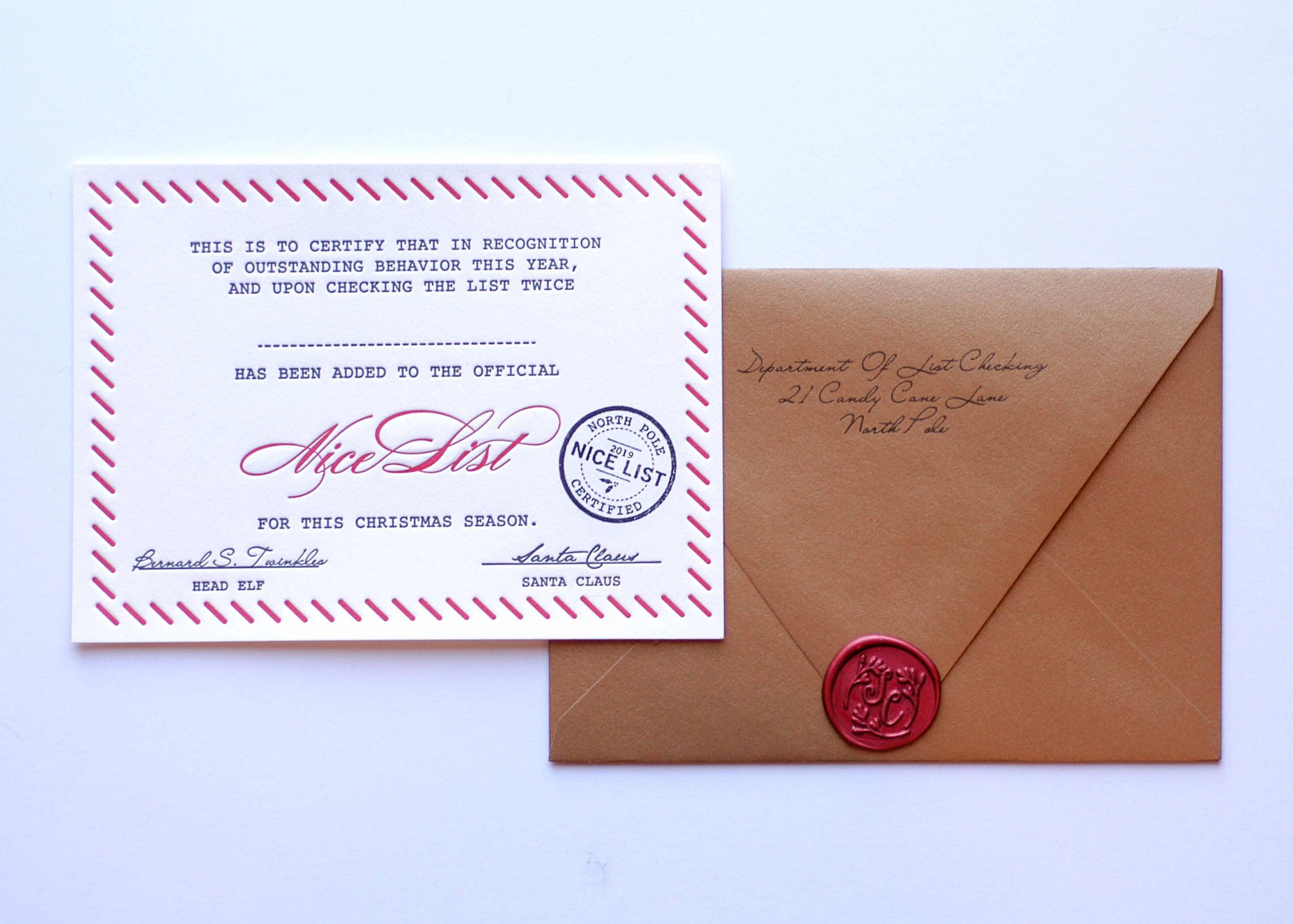 KB Paperie - Wholesale Christmas Card - Santa Nice List2