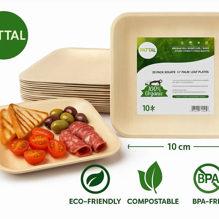 Rita Global Traders - Wholesale Disposable plate - 6" Disposable Bamboo Organic Plates, wedding party plate4