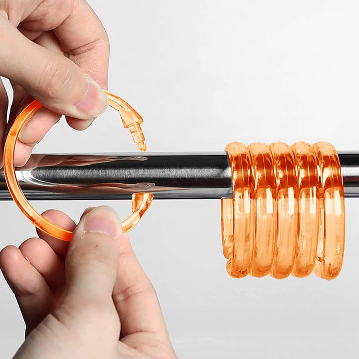 home mart goods - Wholesale Shower curtain rod/hooks - Orange Premium Plastic Shower Curtain Hooks Rings1