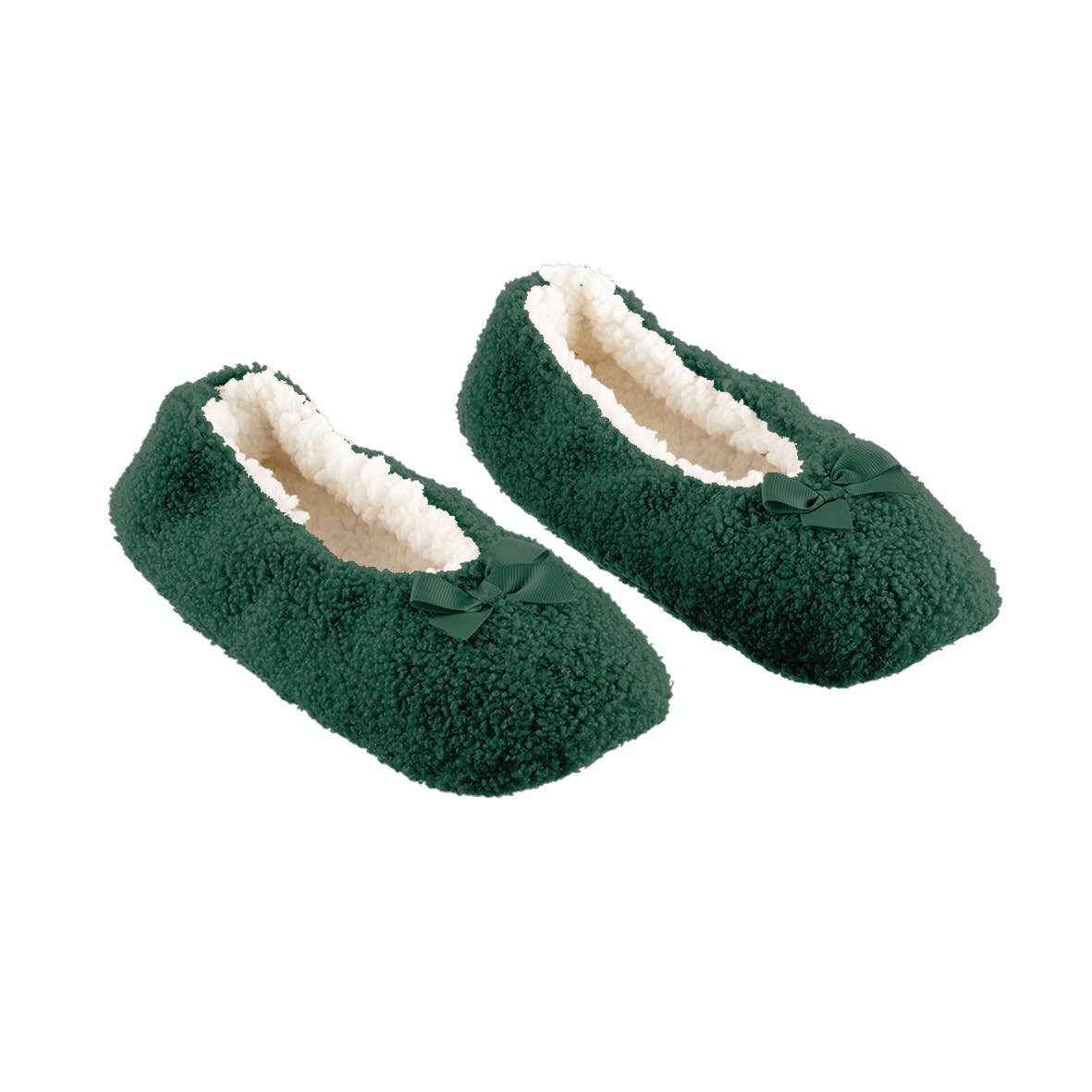 Maison Lilo - Wholesale Slippers - Women's - Sherpa-lined loop ballerinas in green assorted sizes0