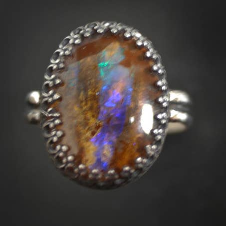 Hi Octane | SilverBotanica – Anel de cocktail/declaração por atacado – Anel de opala de fogo em prata esterlina1