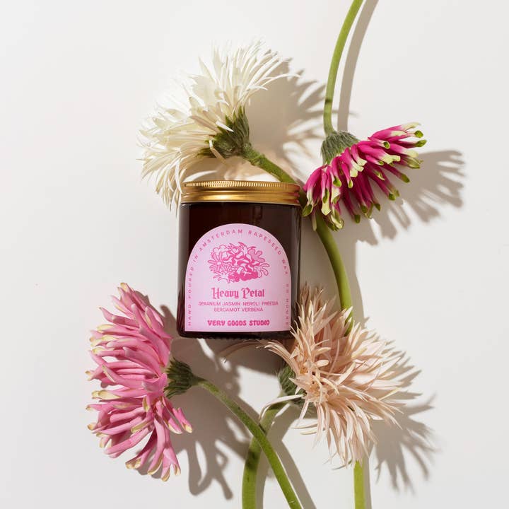 Very Goods Studio - Wholesale Jar/Filled Candle - HEAVY PETAL / 170 ml / 45-50 Hours Amber Glass Jars