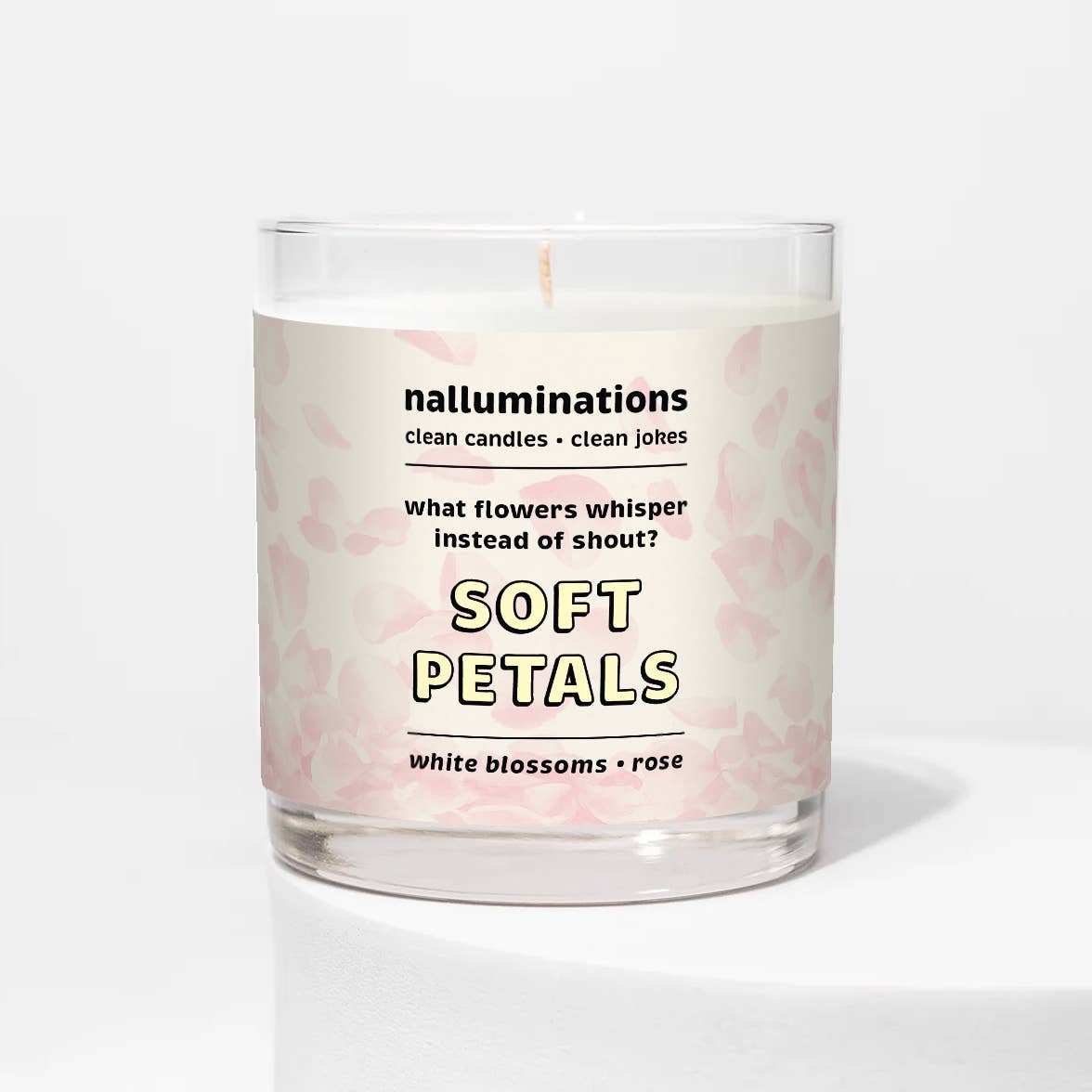 Nalluminations® - Clean Candles, Clean Jokes - Wholesale Jar/Filled Candle - White Blossoms & Rose Candle | Clean Candles, Clean Jokes