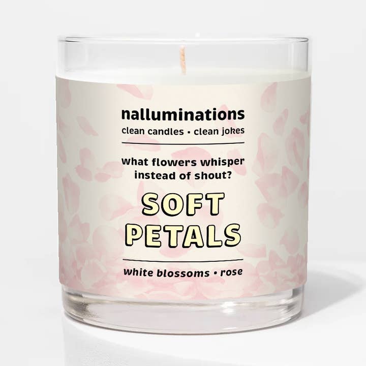 Nalluminations® - Clean Candles, Clean Jokes - Wholesale Jar/Filled Candle - White Blossoms & Rose Candle | Clean Candles, Clean Jokes0