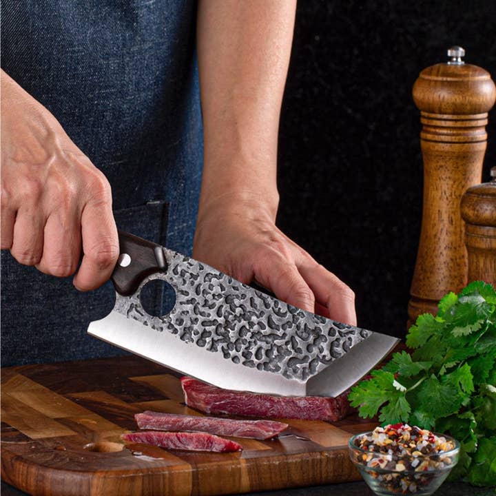 T&M Knives® - Hammered Cleaver With Laser Hole for wholesale by Keuze Koop