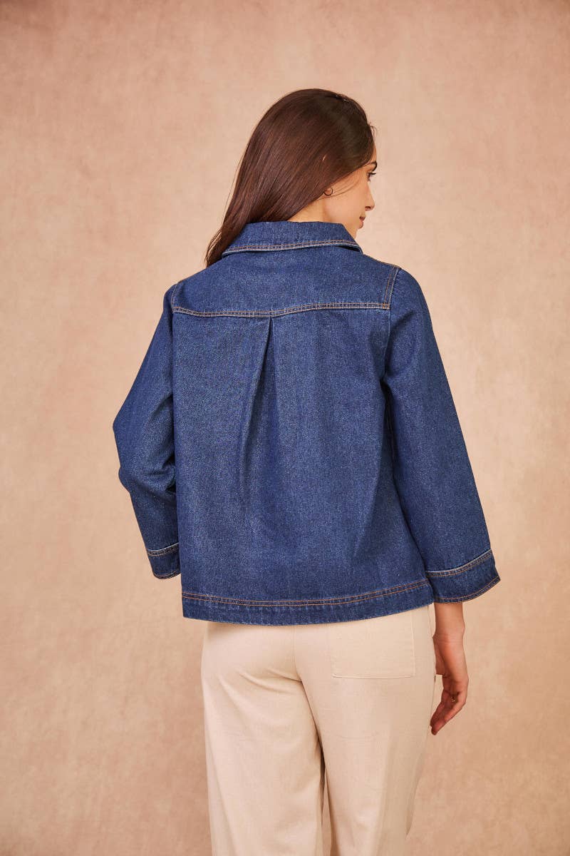 Calie Paris – Engroshandel Bluse - Dame – ANOUCHKA denimbluse med knaplukning7