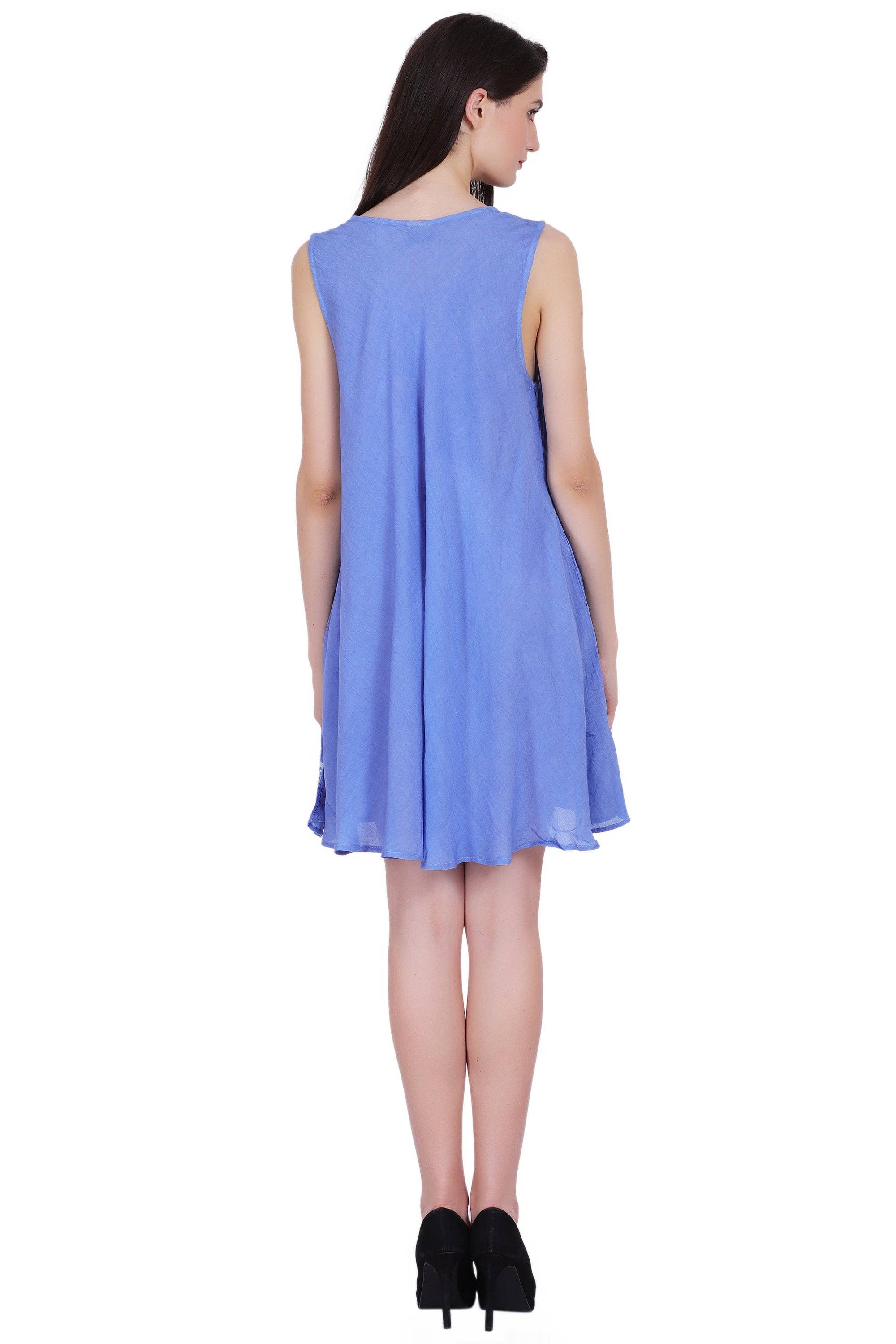 Assorted Colors Sleeveless Tie Dye Butterfly Short Dress 362108 for wholesale on Faire20