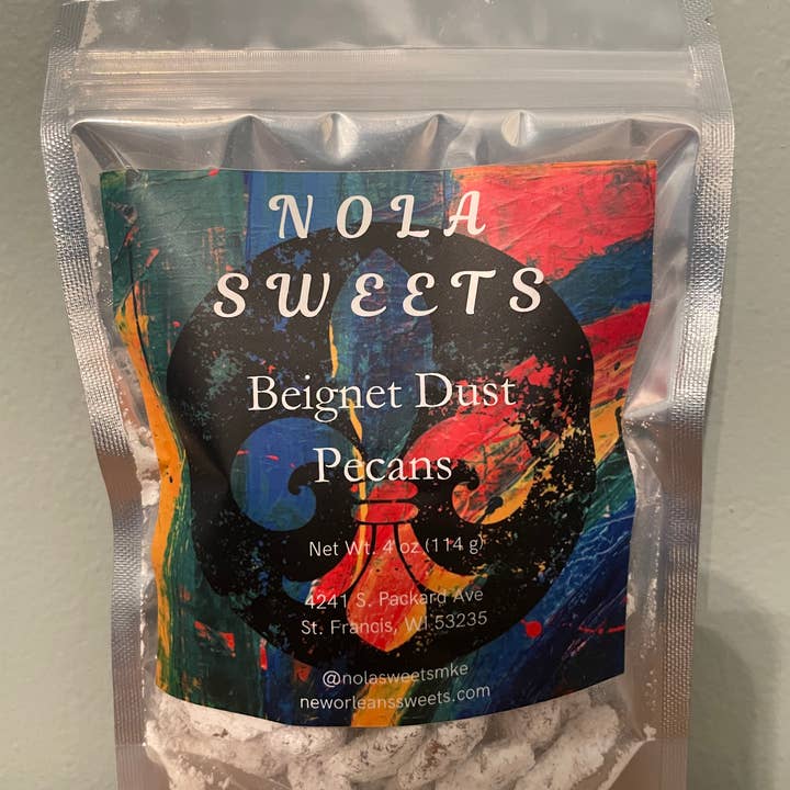 Beignet Dust Pecans for wholesale by NOLA Sweets