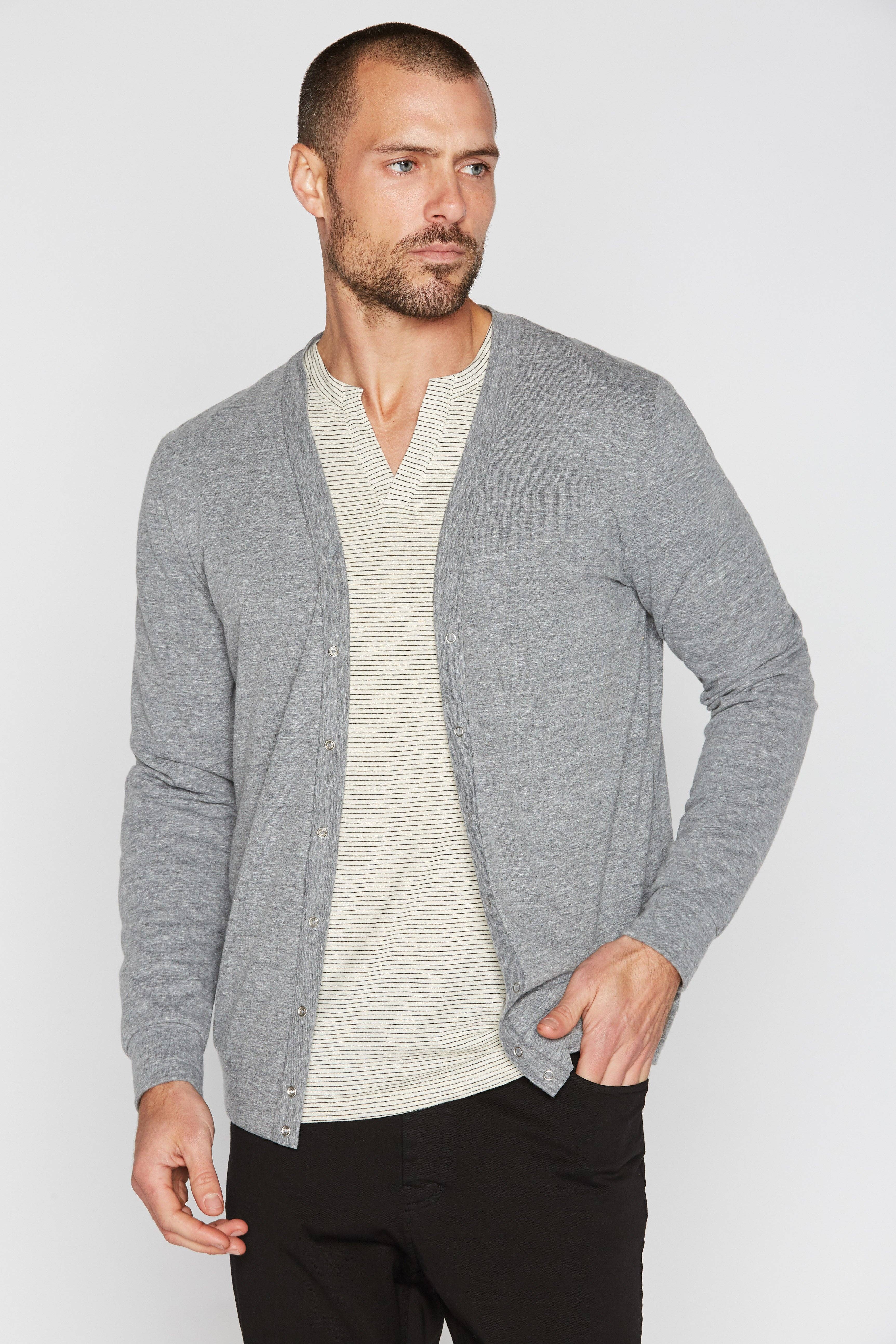 Mika Jaymes - Wholesale Cardigan - Men's - Men's Tri-Blend Cardigan Sweater9