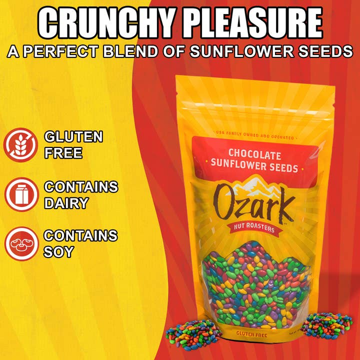 Ozark Nut Roasters - Wholesale Chocolate Covered Sweets - Chocolate Sunflower Seeds - 4oz