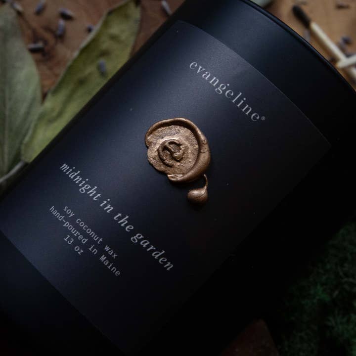 Evangeline Linens - Wholesale Jar/Filled Candle - Evangeline Candle ~ midnight in the garden1