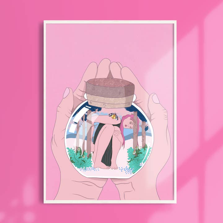 Message in a bottle, Art Print (A5,A4,A3) Magic Nature for wholesale by NKassia