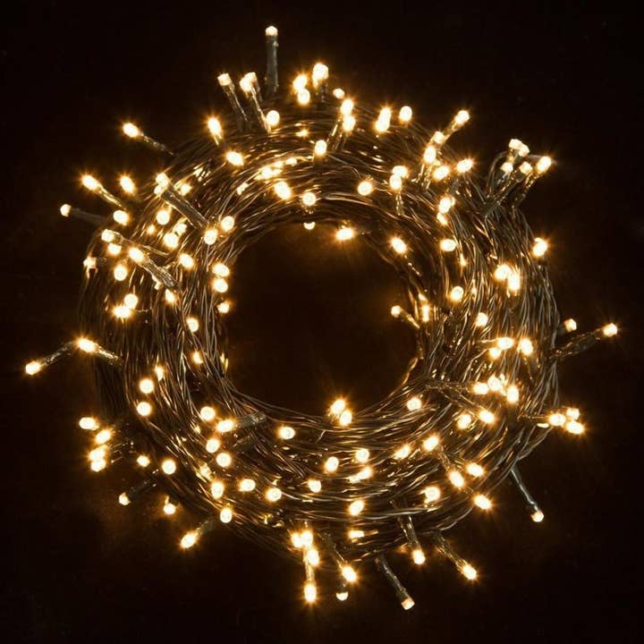 100 LED Green Cable String Christmas Lights, Warm White for wholesale on Faire2