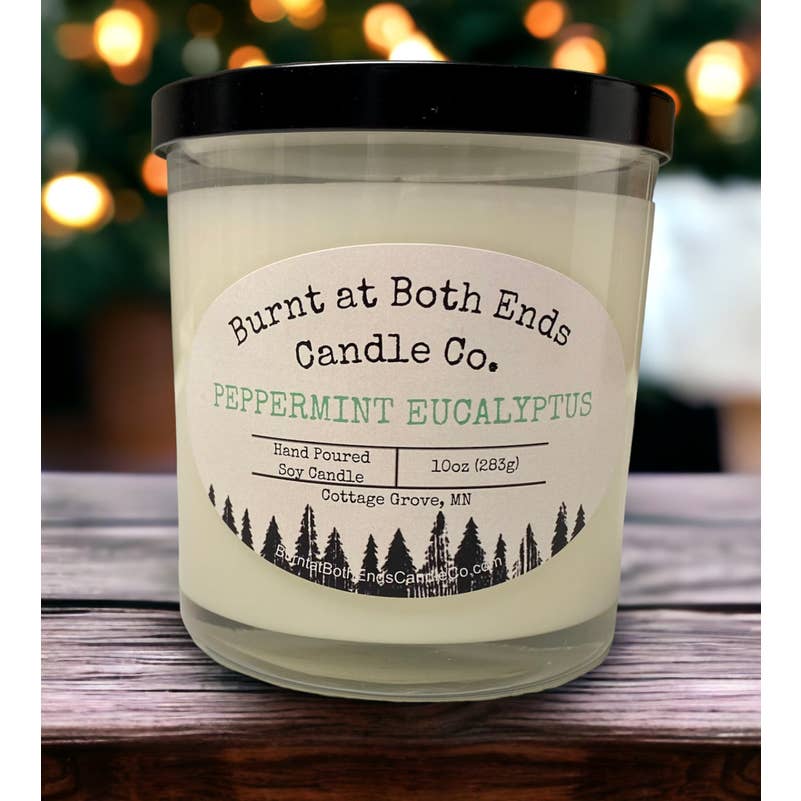 Peppermint Eucalyptus - 10 oz for wholesale by Burnt at Both Ends Candle Co