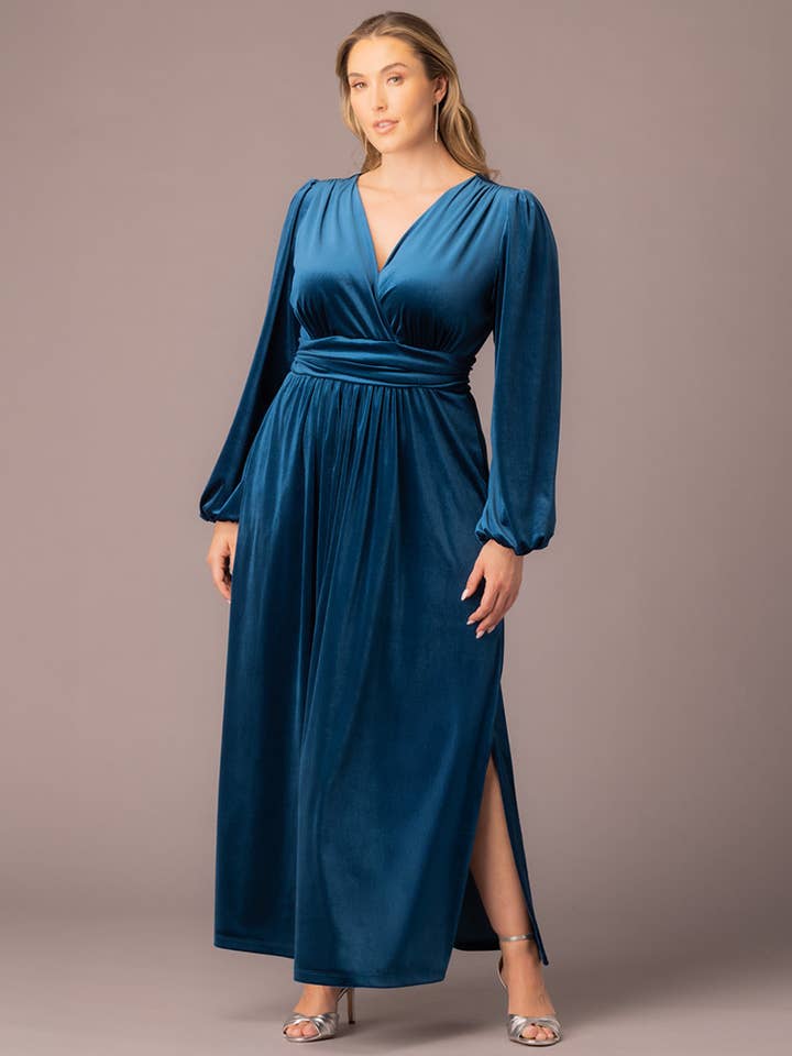 Vivienne Velvet Evening Gown for wholesale by Kiyonna