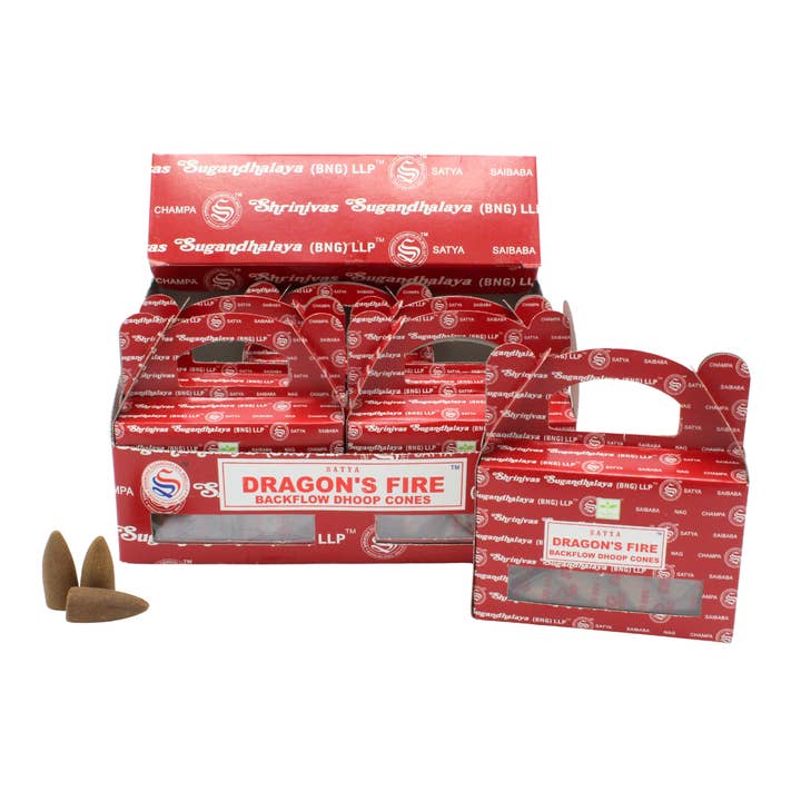 Satya Dragons Fire Backflow Dhoop cones for wholesale by Green Tree