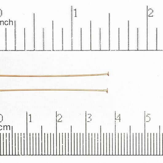 Continental Beads - Wholesale Craft supplies - 1.5 Inch Head Pin - 24 Gauge Dead Soft Wire - Available in Multiple Finishes - Made from Brass - Sold by 1/4lb - H/P1.5DS0