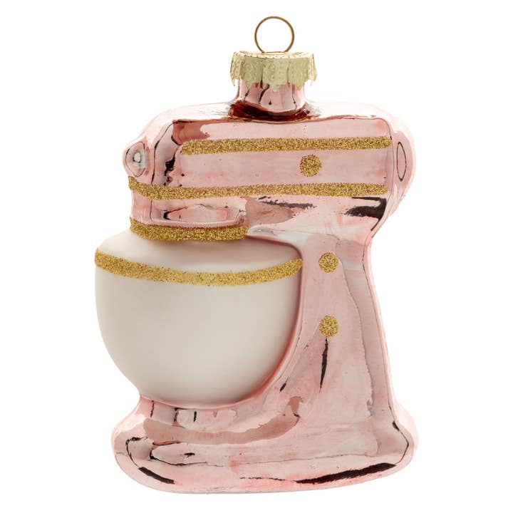 Pink Stand Mixer Glass Ornament for wholesale by Karma