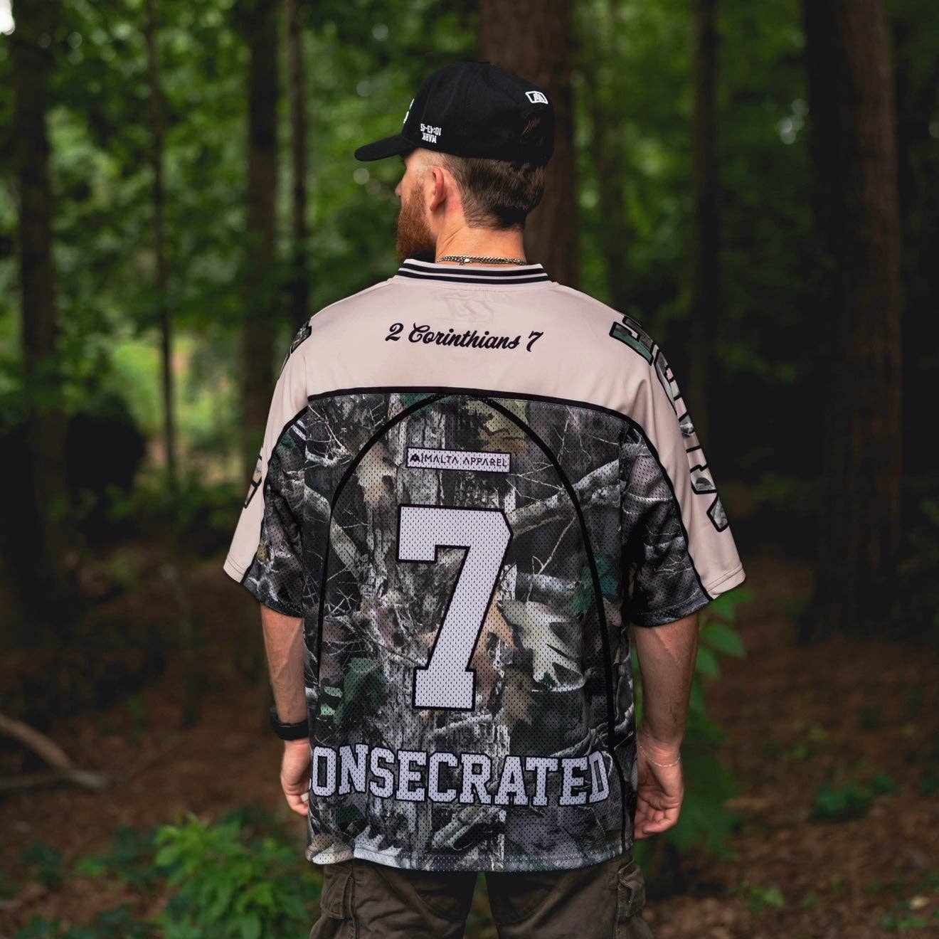 Malta Apparel LLC - Wholesale Jersey - Men's - CONSECRATED Jersey - Cream/Woodland Camo (Oversized Fit)4