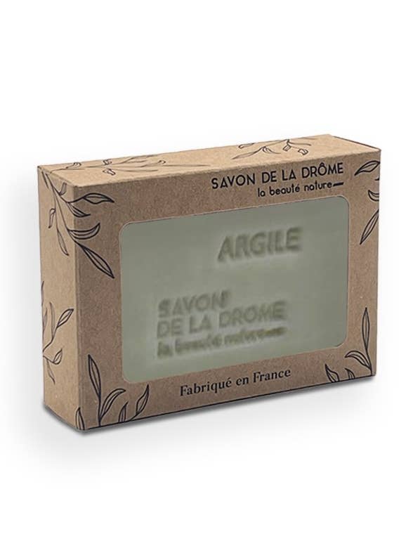 Green Clay & Olive Oil Soap 100 g box for wholesale by La Savonnerie de la Drôme