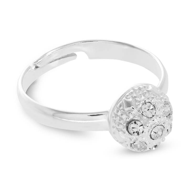 SILVER-PLATED BALL RING for wholesale by Destellos Mediterranean Jewels