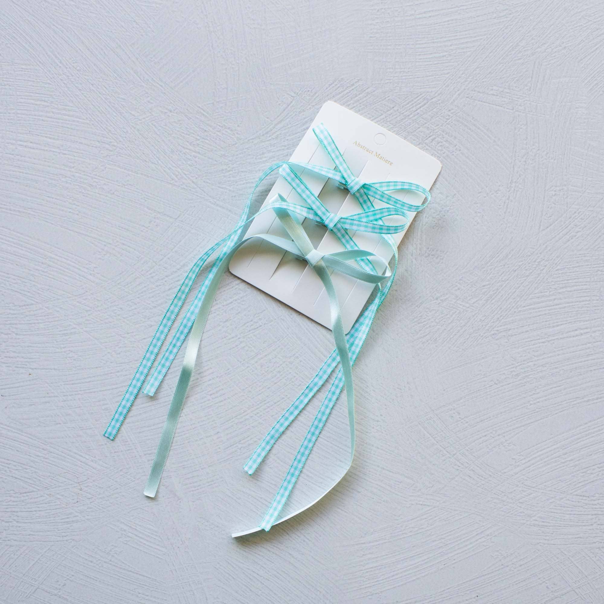 Tiepology - Wholesale Hair pin - Long Mini Check Pattern Bow Hair Pin Set1