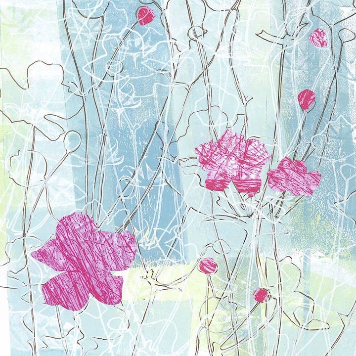 Biglietto d'auguri giapponese anemone, Louise Pettifer.. per la vendita all'ingrosso da parte di Louise Pettifer